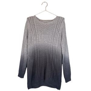 Topshop knit gray ombre dip dye sweater Sz 8